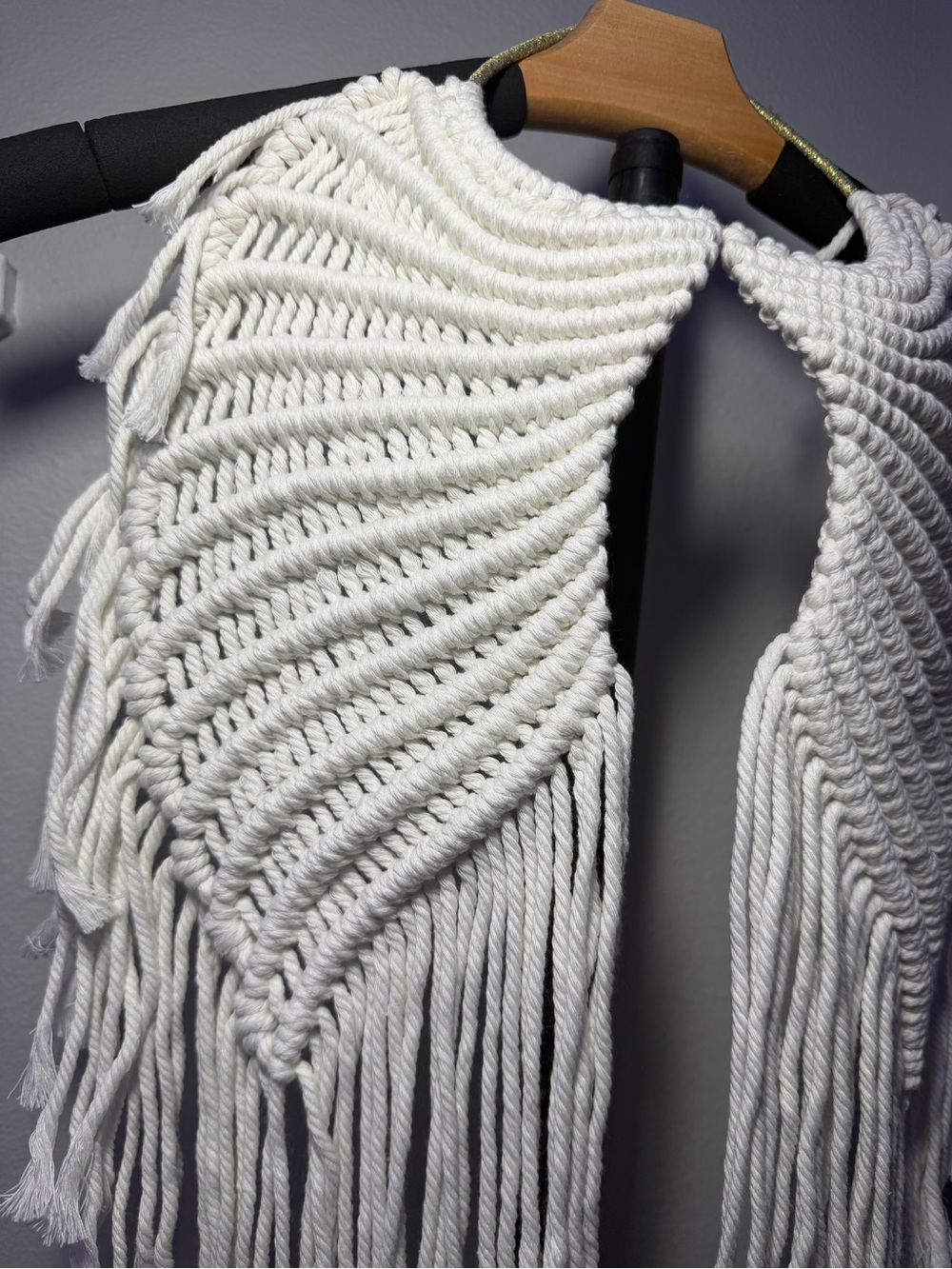 Macrame Angel Wings Dream Catcher in Cream - Picture 5 of 14